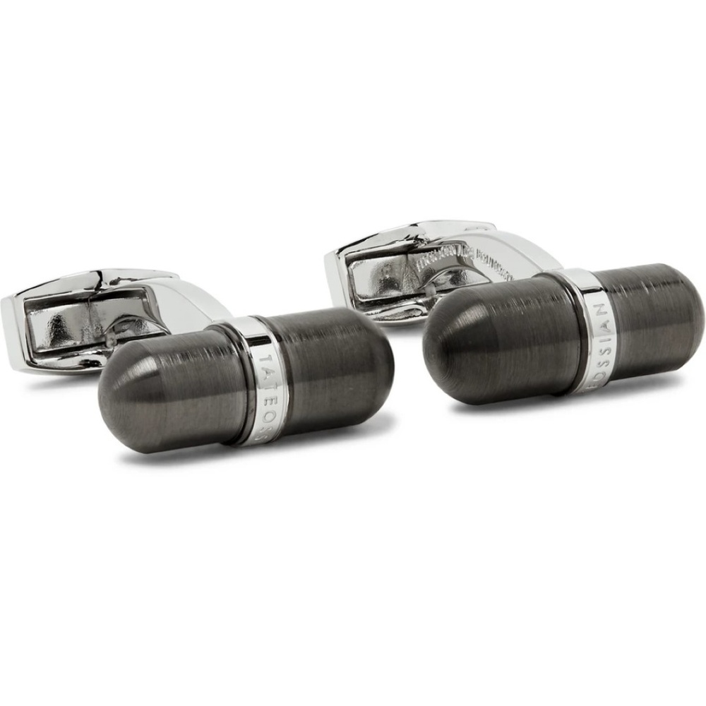Tateossian Pill Capsule Silver Cufflinks